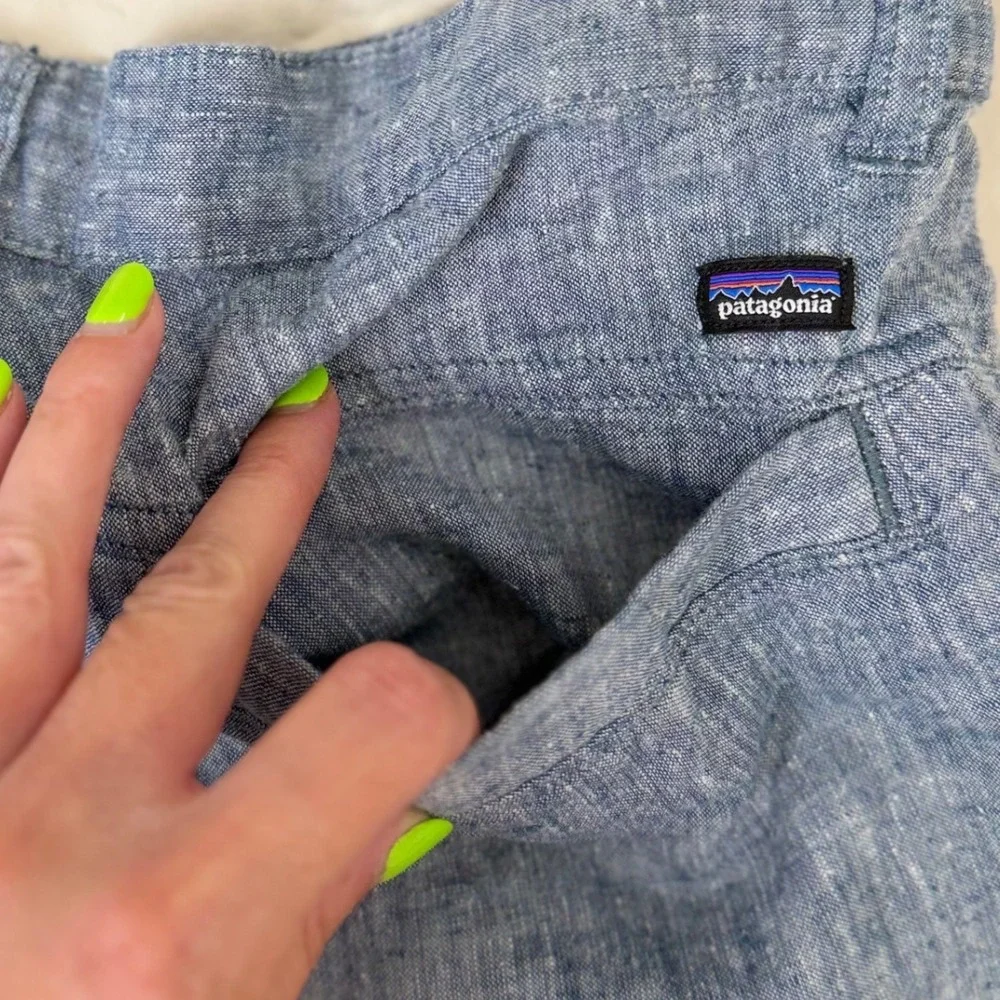 Patagonia Men's Back Step Shorts Size 32 Chambray Blue Hemp Blend